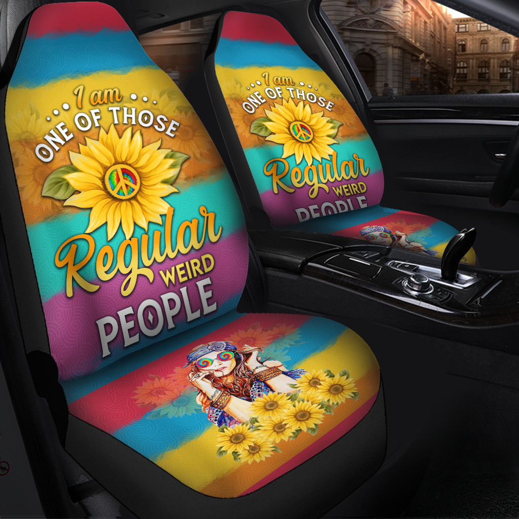 Sunflower Hippie Girl Custom Car Seat Covers Premium Decor Protectors