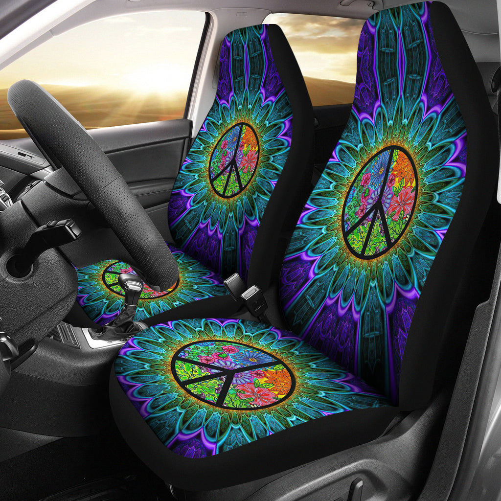Rainbow Colorful Premium Custom Car Seat Covers Protectors Decor