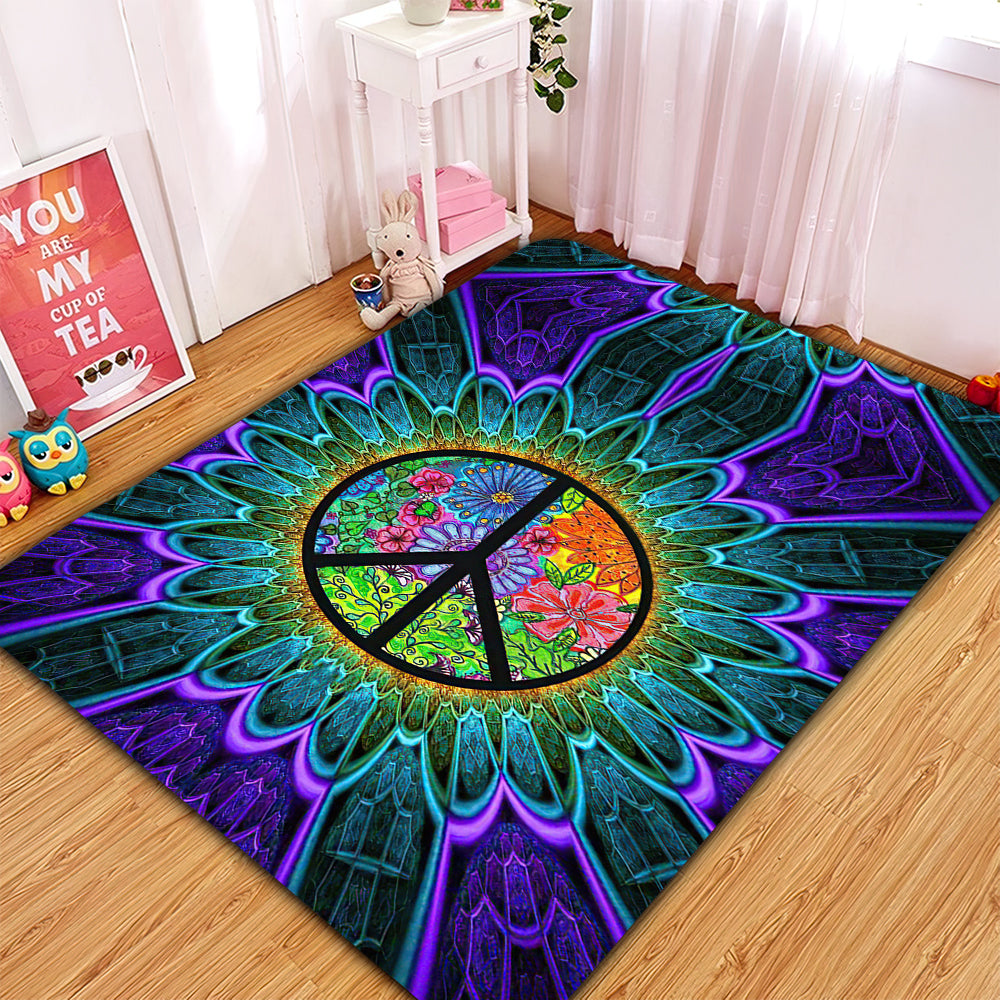 Colorful Rainbow Sunflower Area Rug for Home Room Decor