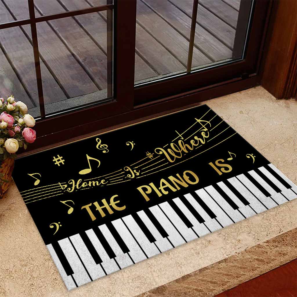 Piano Doormat - Home Is Where The Piano Is Decorative Floor Mat