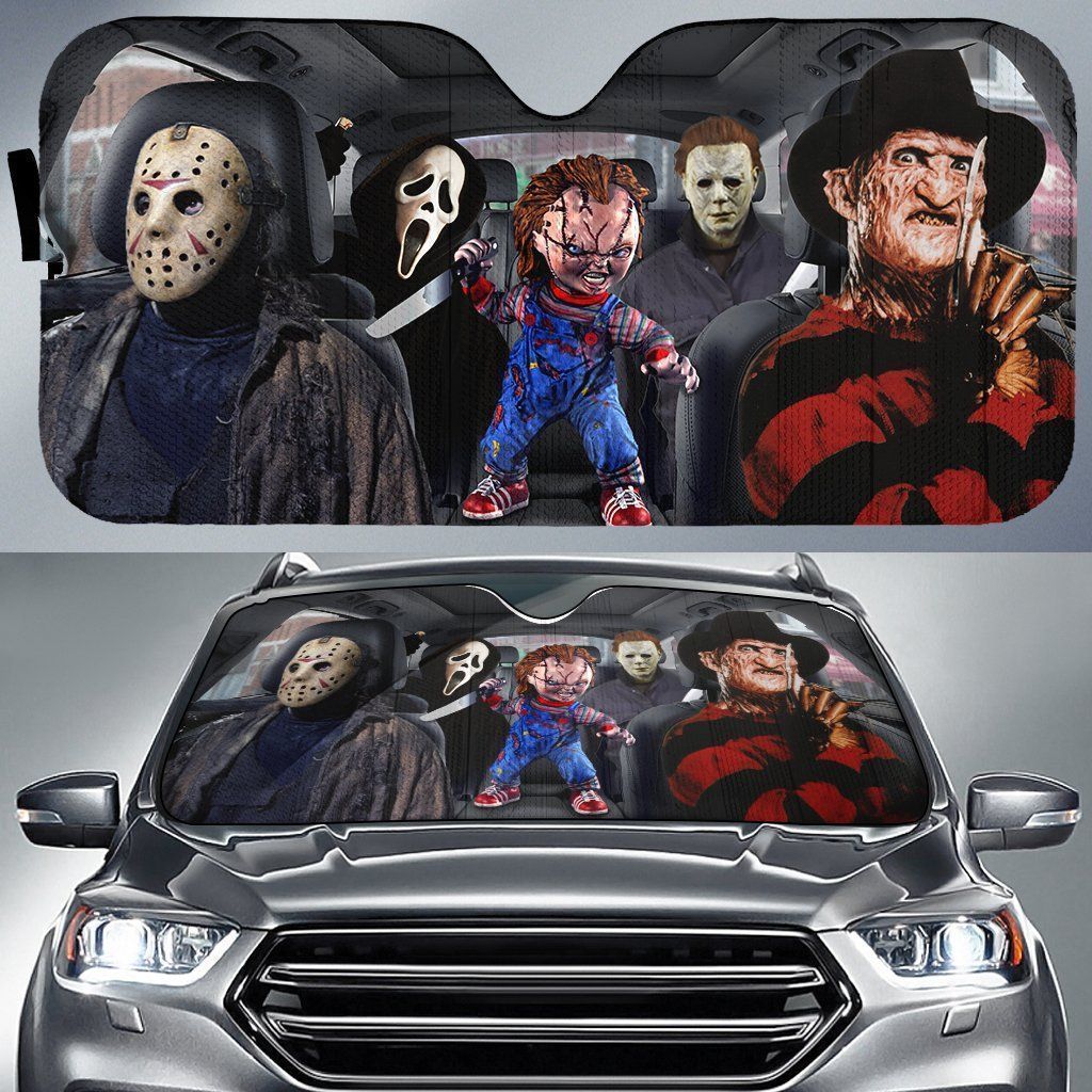 Horror Character Car Sun Shades for Auto Enthusiasts