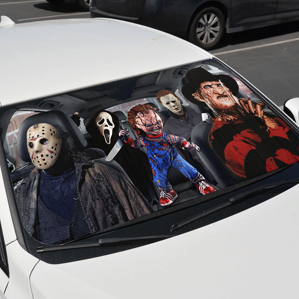 Horror Character Car Sun Shades for Auto Enthusiasts