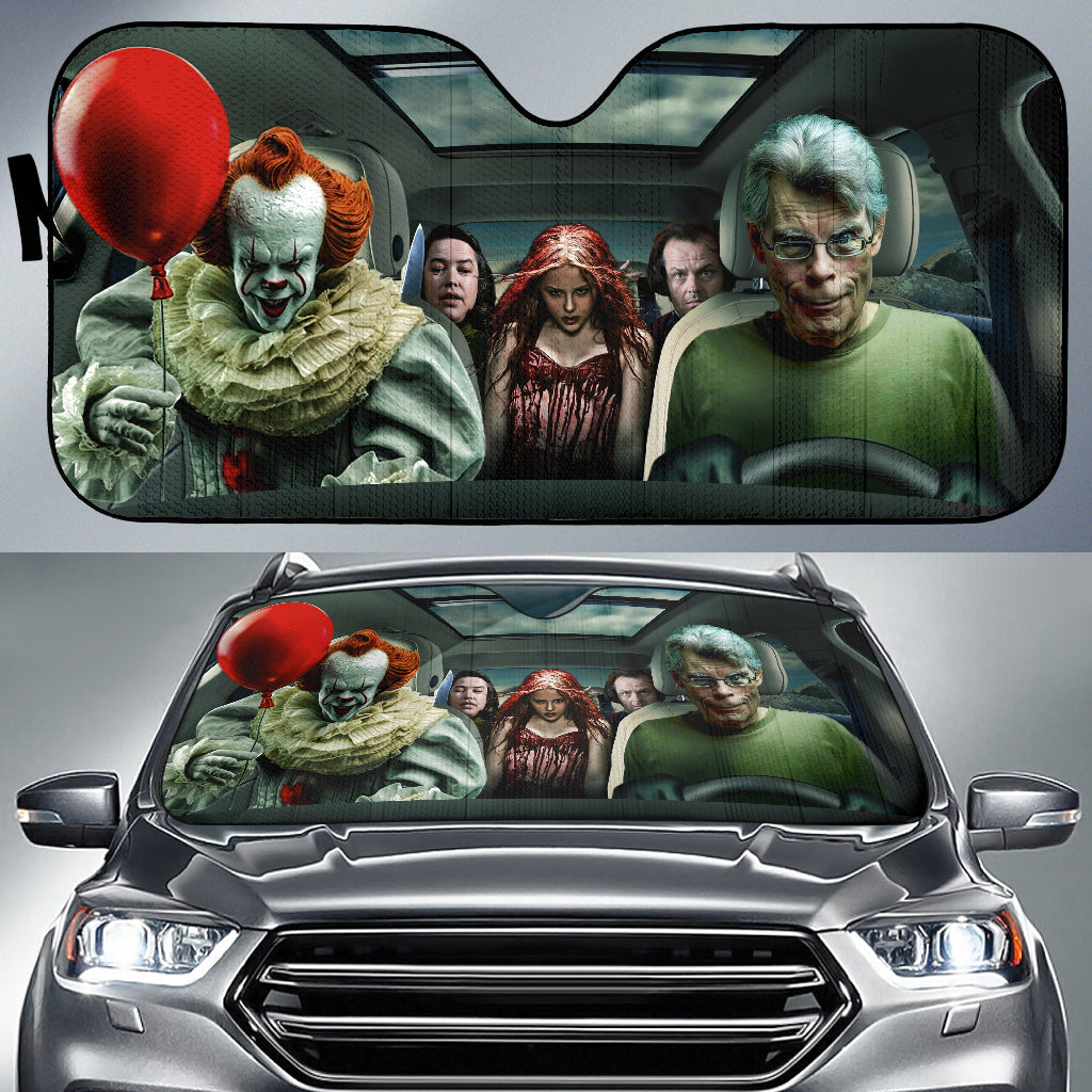 Pennywise Horror Halloween Car Auto Sunshades for Vehicle Protection