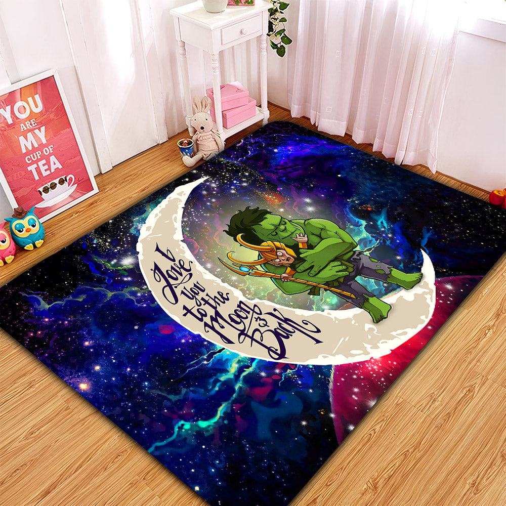 Hulk Loki Love You To The Moon Galaxy Rug Carpet Home Decor