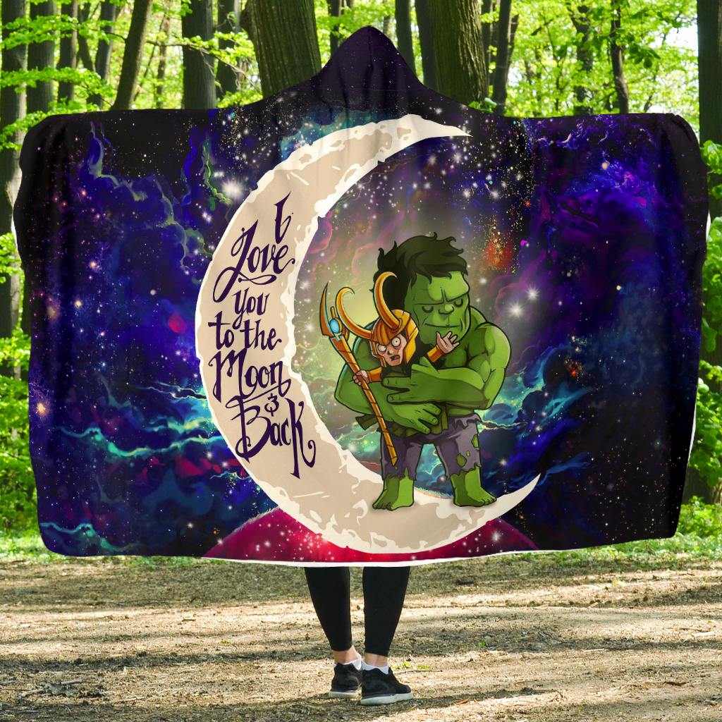 Hulk Loki Love You To The Moon Galaxy Hooded Blanket Economy