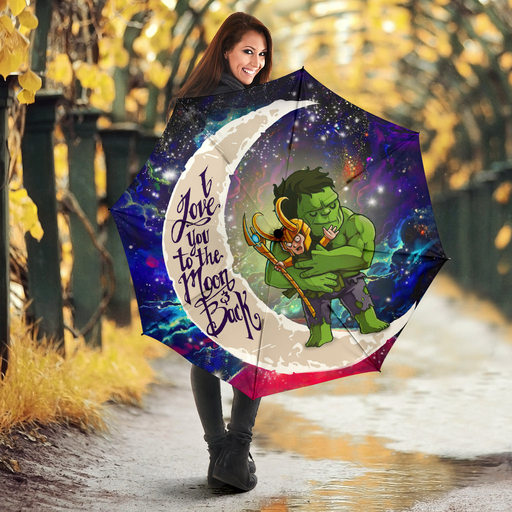 Hulk Loki Love You To The Moon Galaxy Umbrella Hulk