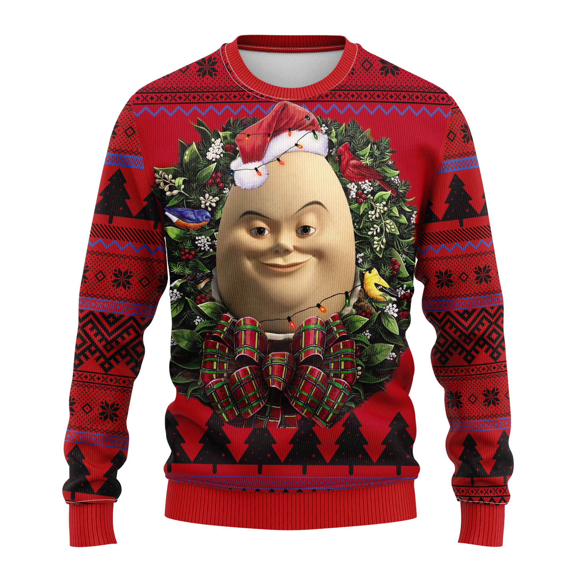 Ugly Christmas Sweater with Humpty Dumpty Design for Thanksgiving Gift