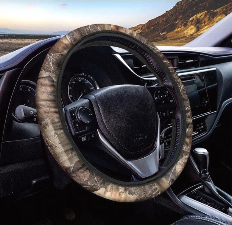 Camo Pattern Hunting Car Steering Wheel Cover - 7212