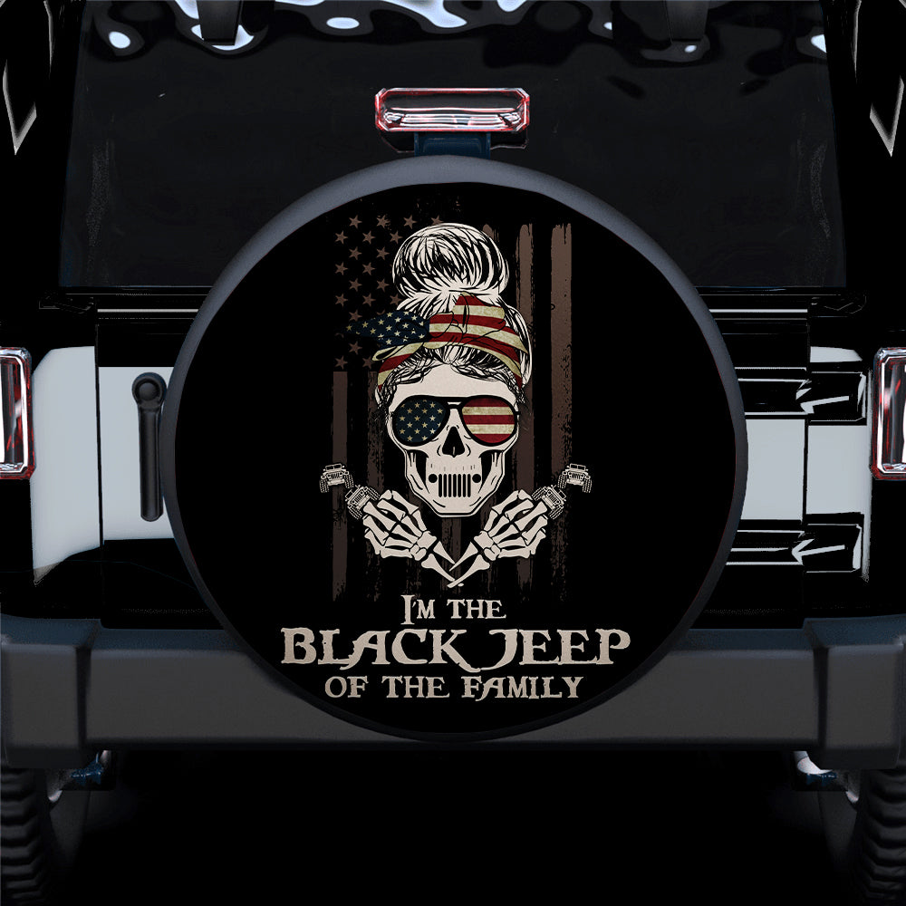 Black Girl Jeep Family Spare Tire Cover Gift for Campers