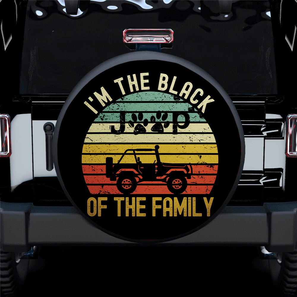 Black Jeep Family Spare Tire Cover Gift for Campers 7307582800027