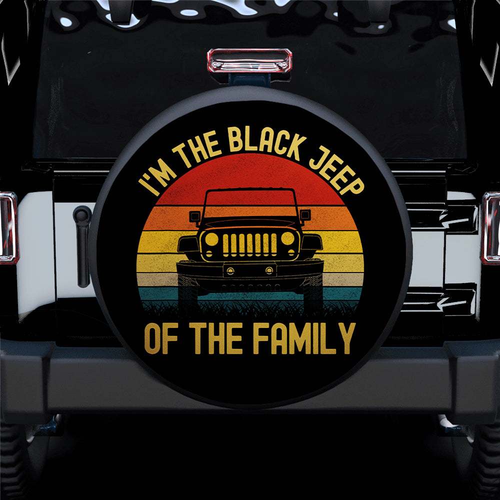 Black Jeep Family Car Spare Tire Cover Gift for Campers 7326071160987