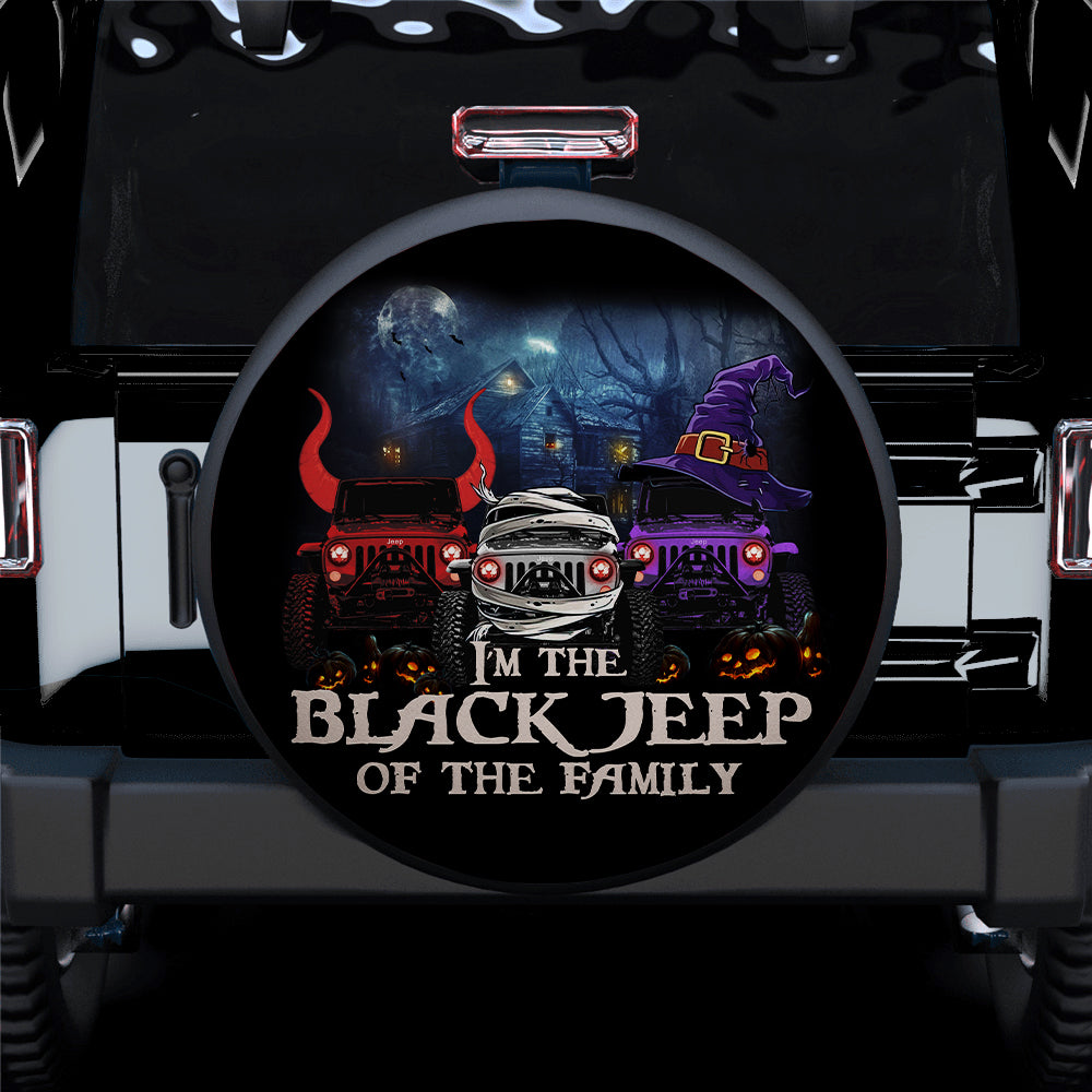 Black Jeep Halloween Spare Tire Cover Gift for Campers Family