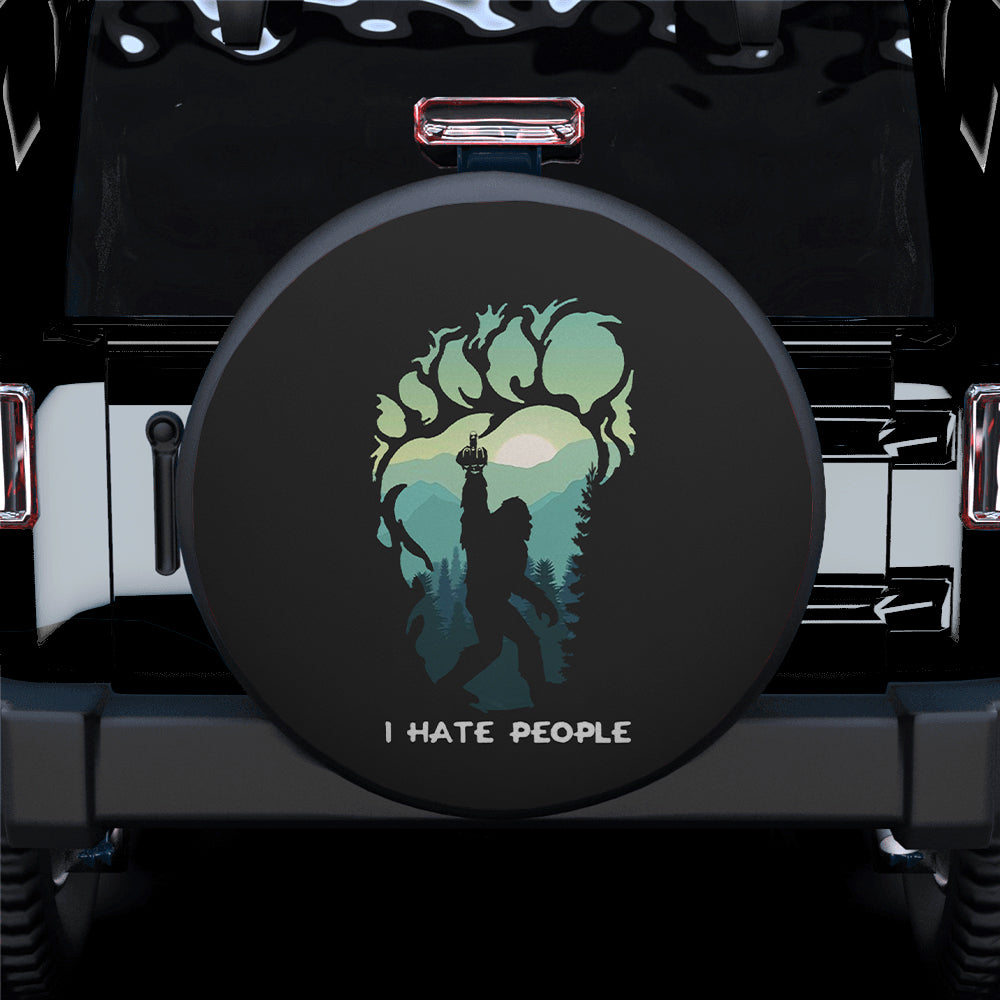Bigfoot I Hate People Jeep Spare Tire Cover Gift for Campers