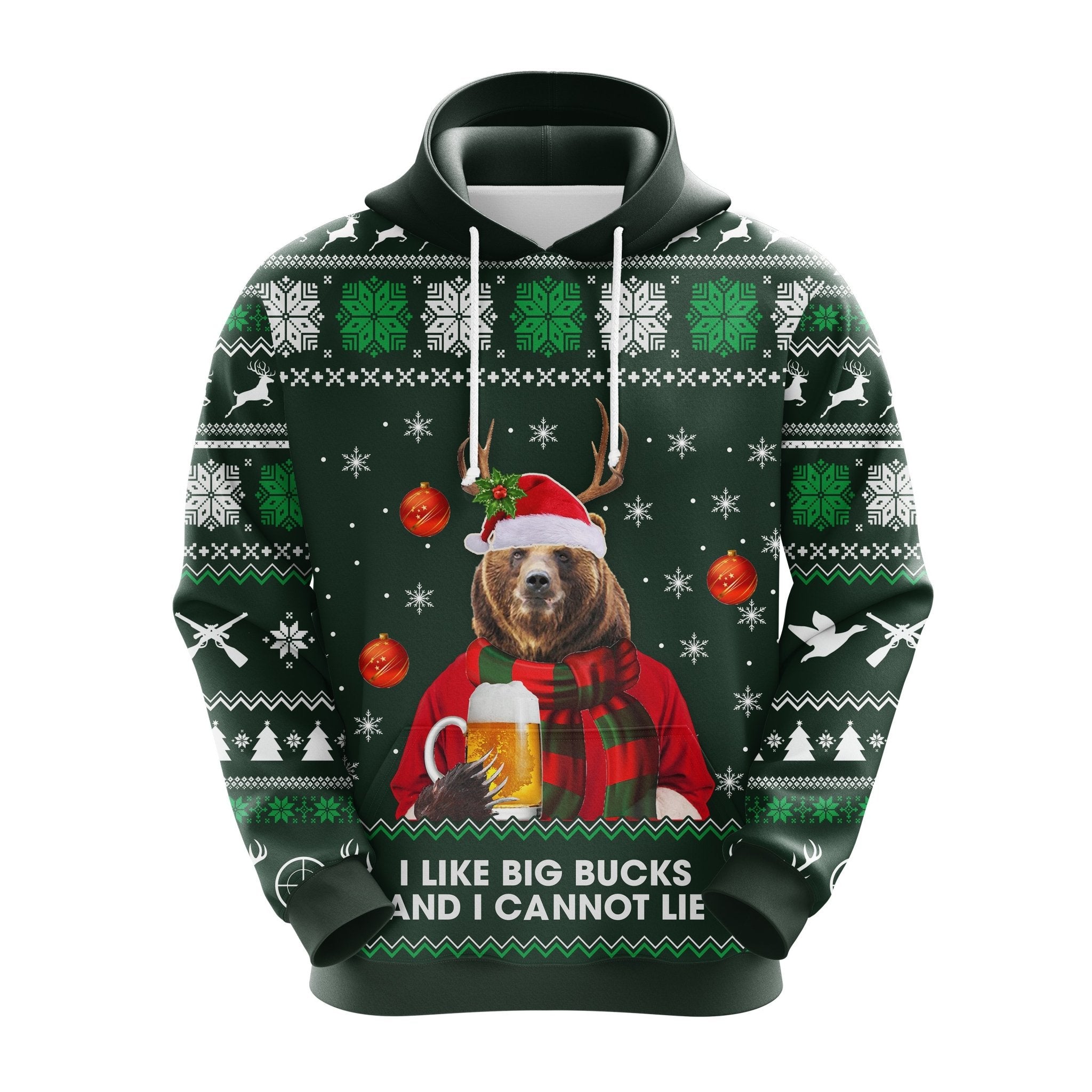 Funny Christmas Hoodie - I Like Big Bucks & I Cannot Lie Gift