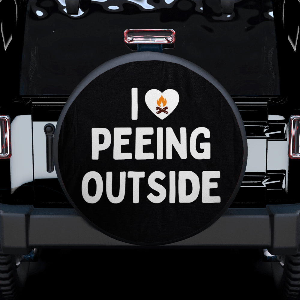 Funny Jeep Spare Tire Cover - I Love Peeing Outside Gift for Campers