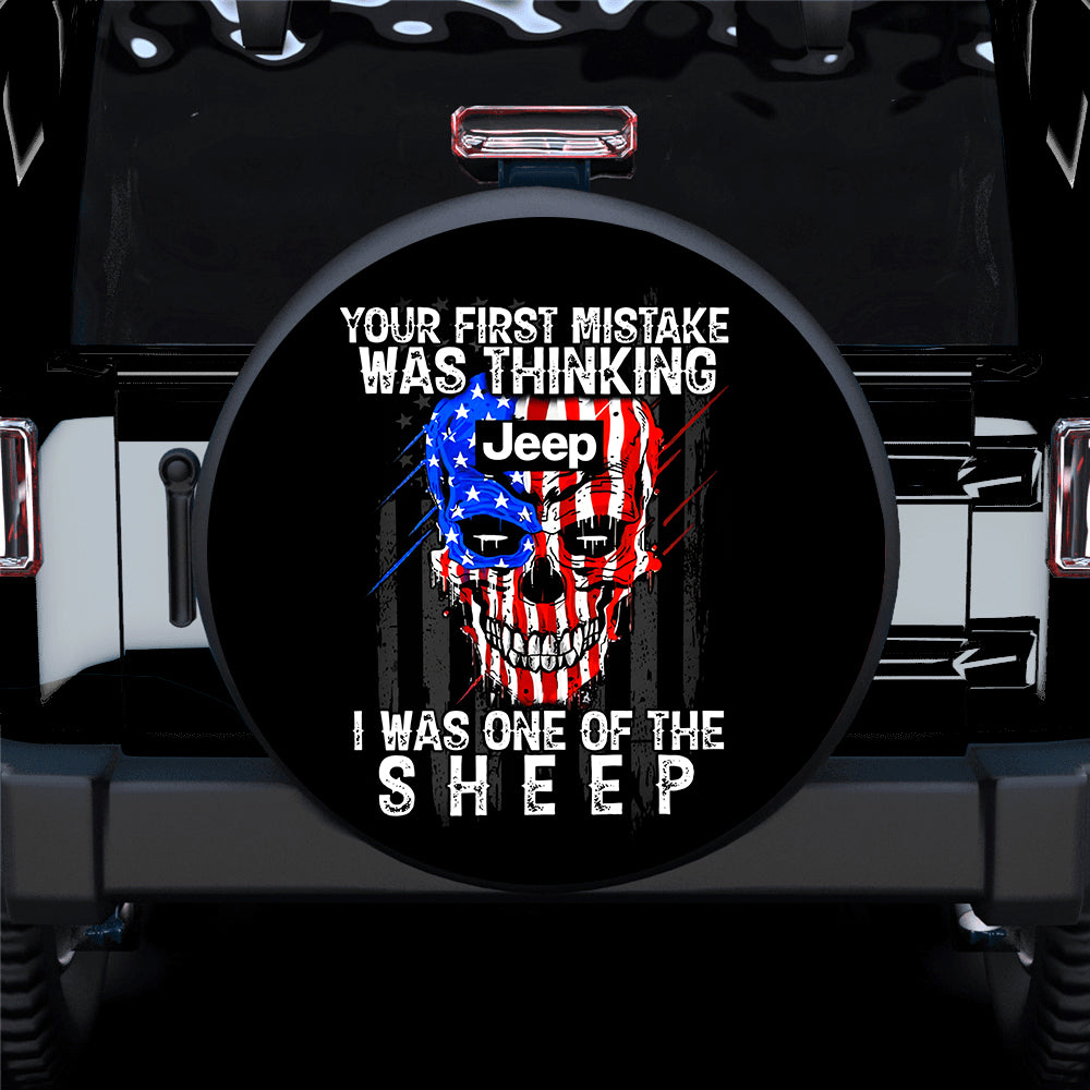 Sheep Jeep Skull Design Car Spare Tire Cover Gift for Campers