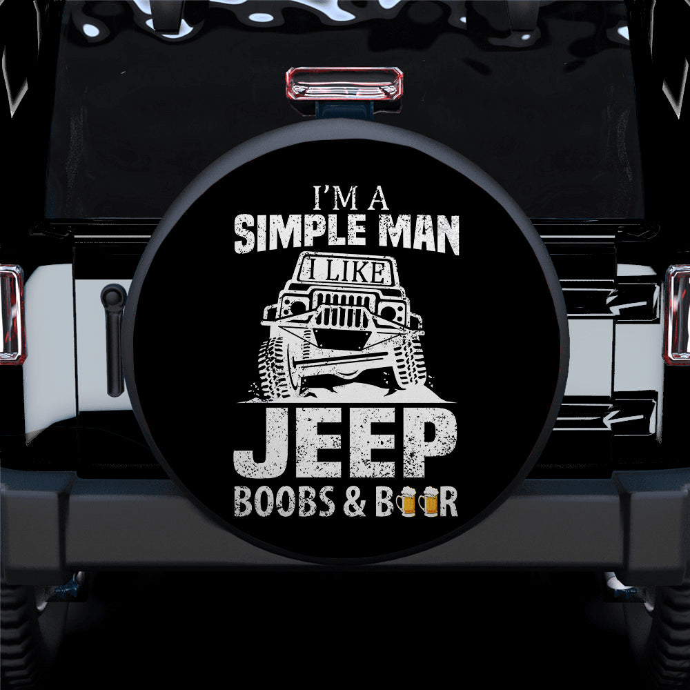 Simple Man Jeep Boobs Beer Spare Tire Covers Gift for Campers