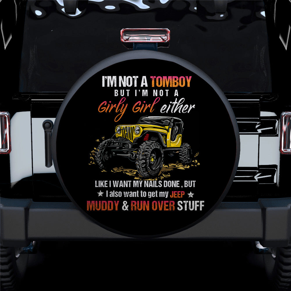 Yellow Im Not a Tomboy Girl Jeep Car Spare Tire Cover for Campers