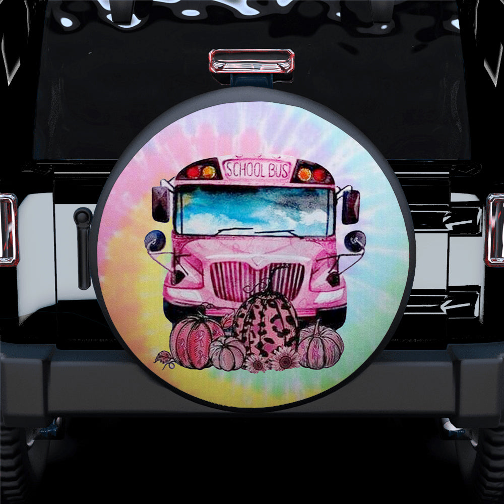 Pink October Awareness Bus Jeep Car Spare Tire Cover for Campers