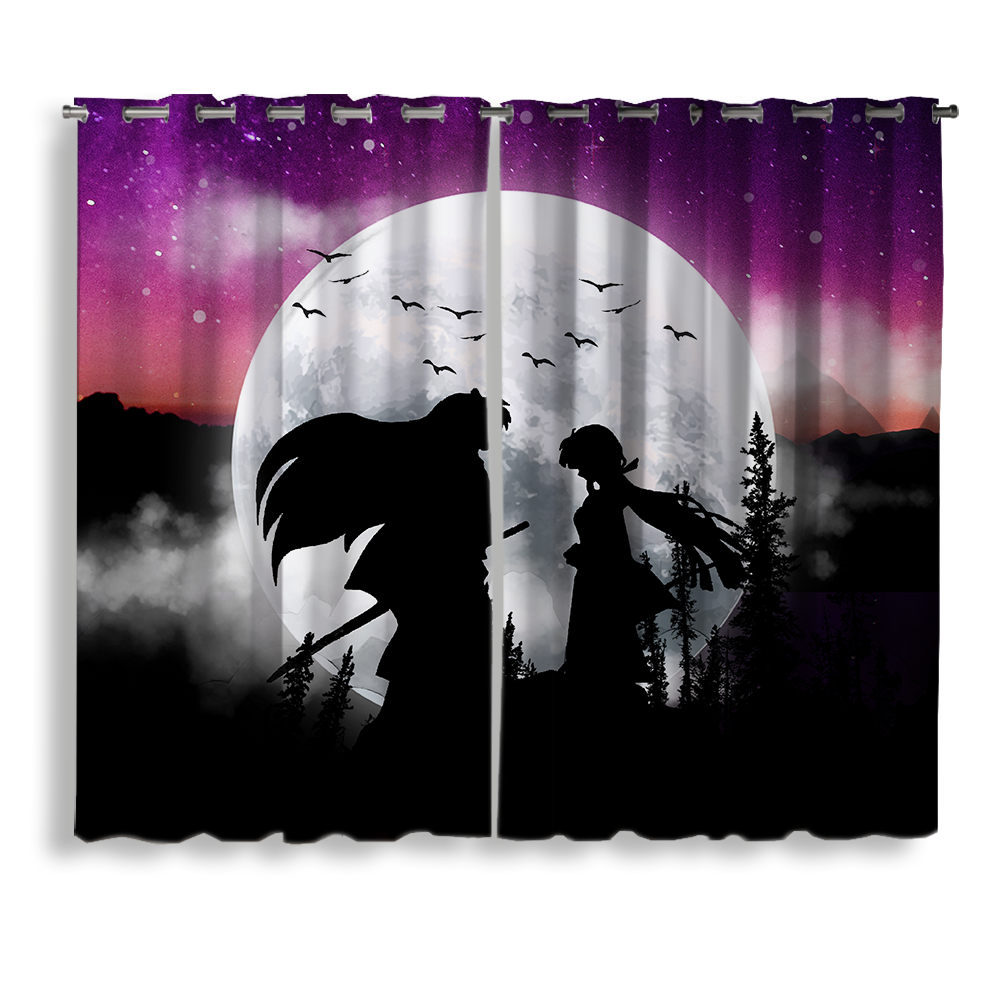 Inuyasha Galaxy Moon Night Curtain for Couples Window Decoration