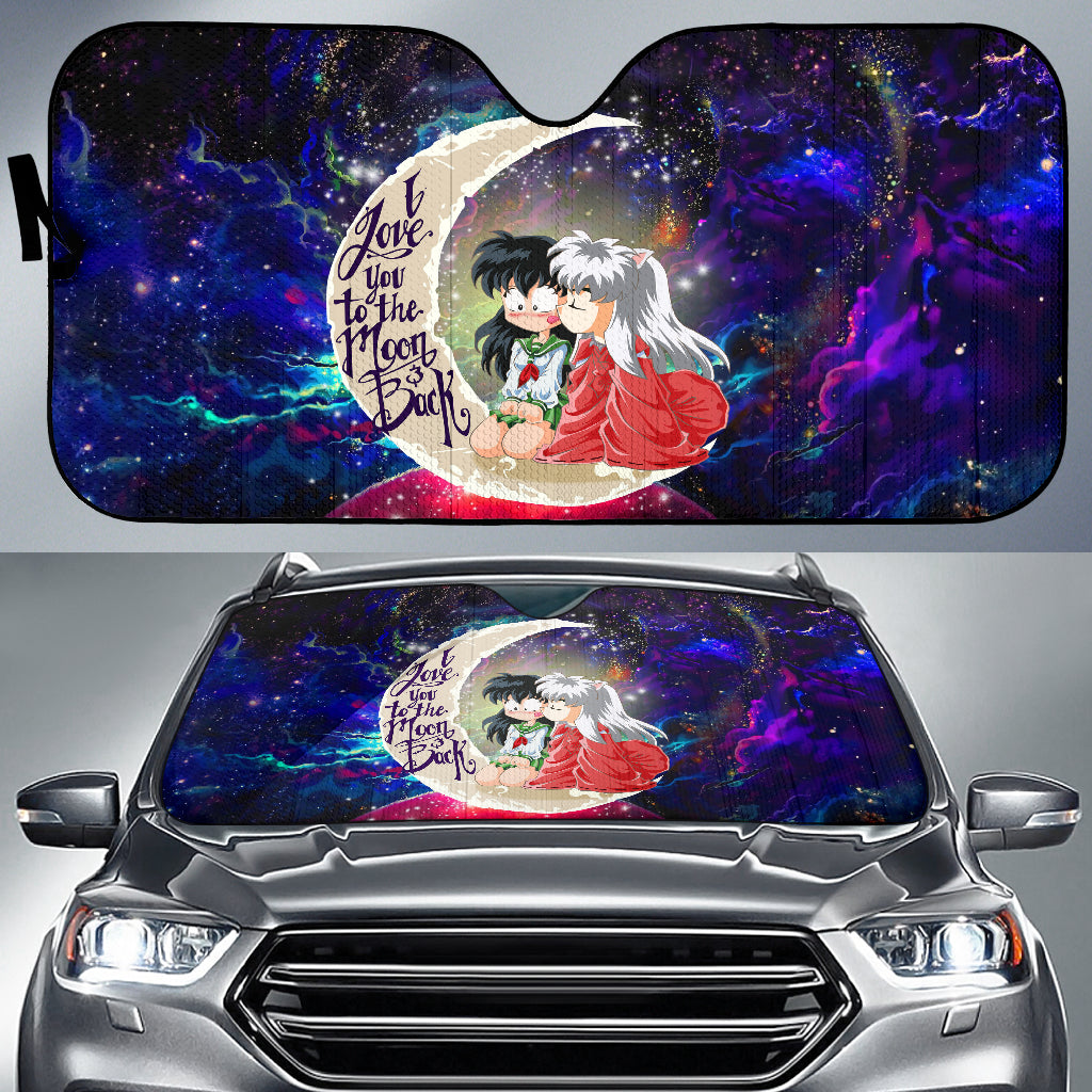 Inuyasha Galaxy Auto Sunshades - Love You To The Moon Design