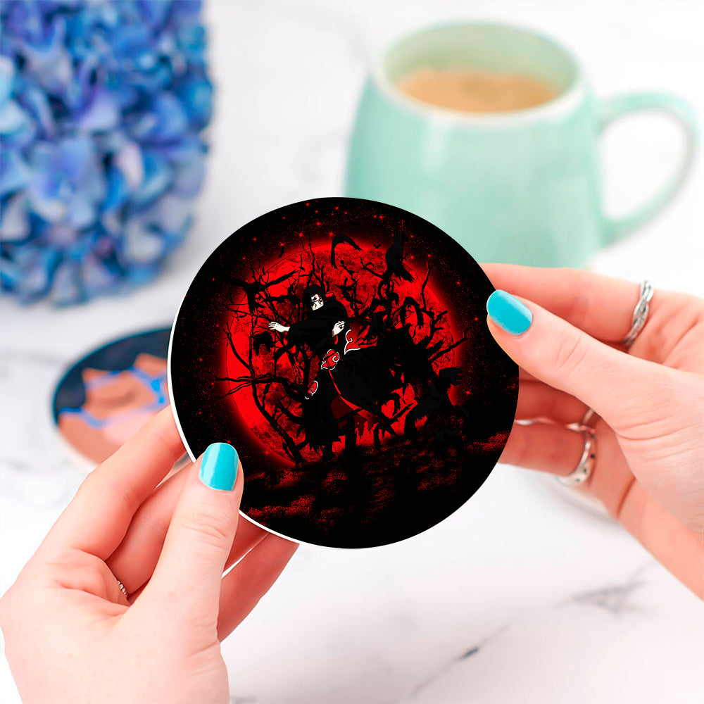 Itachi Red Moon  Coasters for Drinks and Beverages