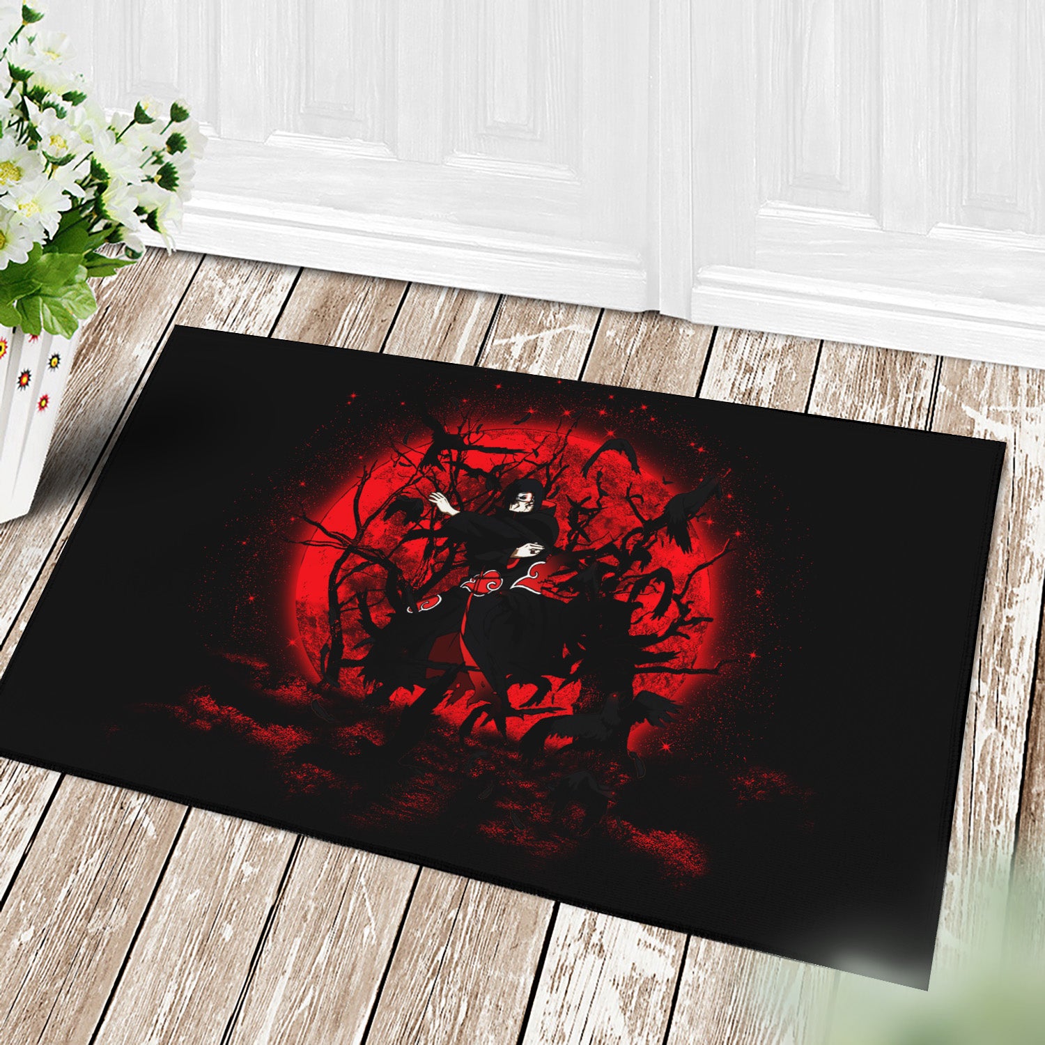 Itachi Red Moonlight Doormat for Unique Home Decor