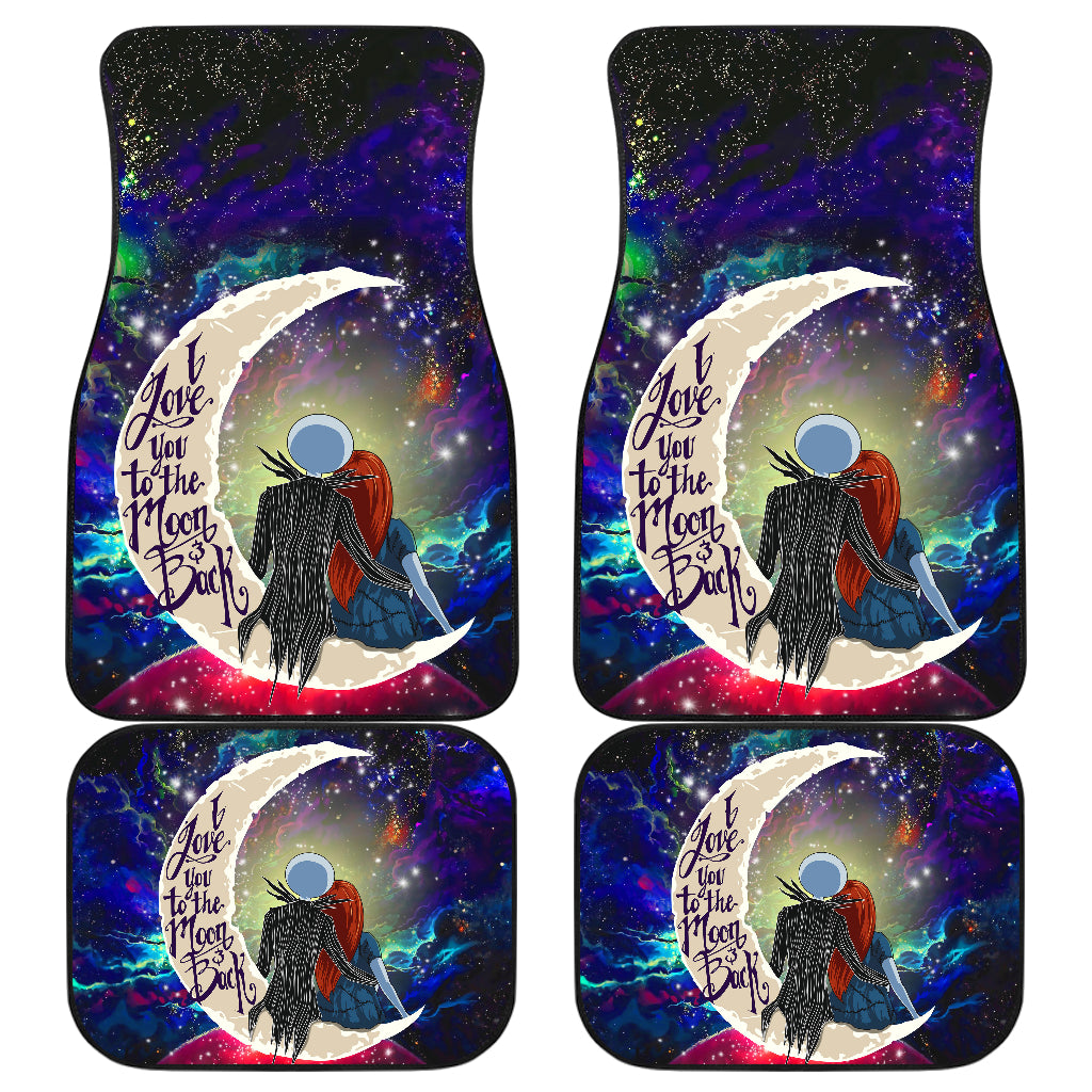 Jack and Sally Nightmare Before Christmas Galaxy Car Mats - Love You
