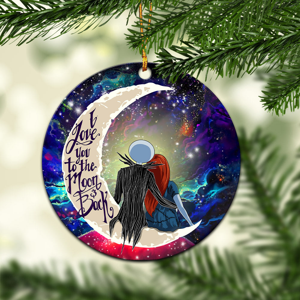Jack and Sally Nightmare Before Christmas Circle Ornament Gift