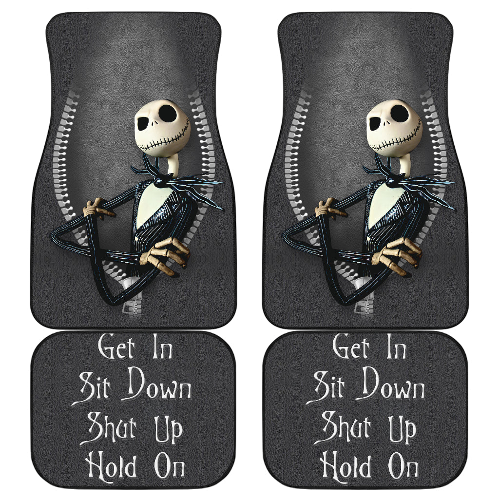 Zipper Car Floor Mats with Jack Get In Sit Down Shut Up Hold On Design