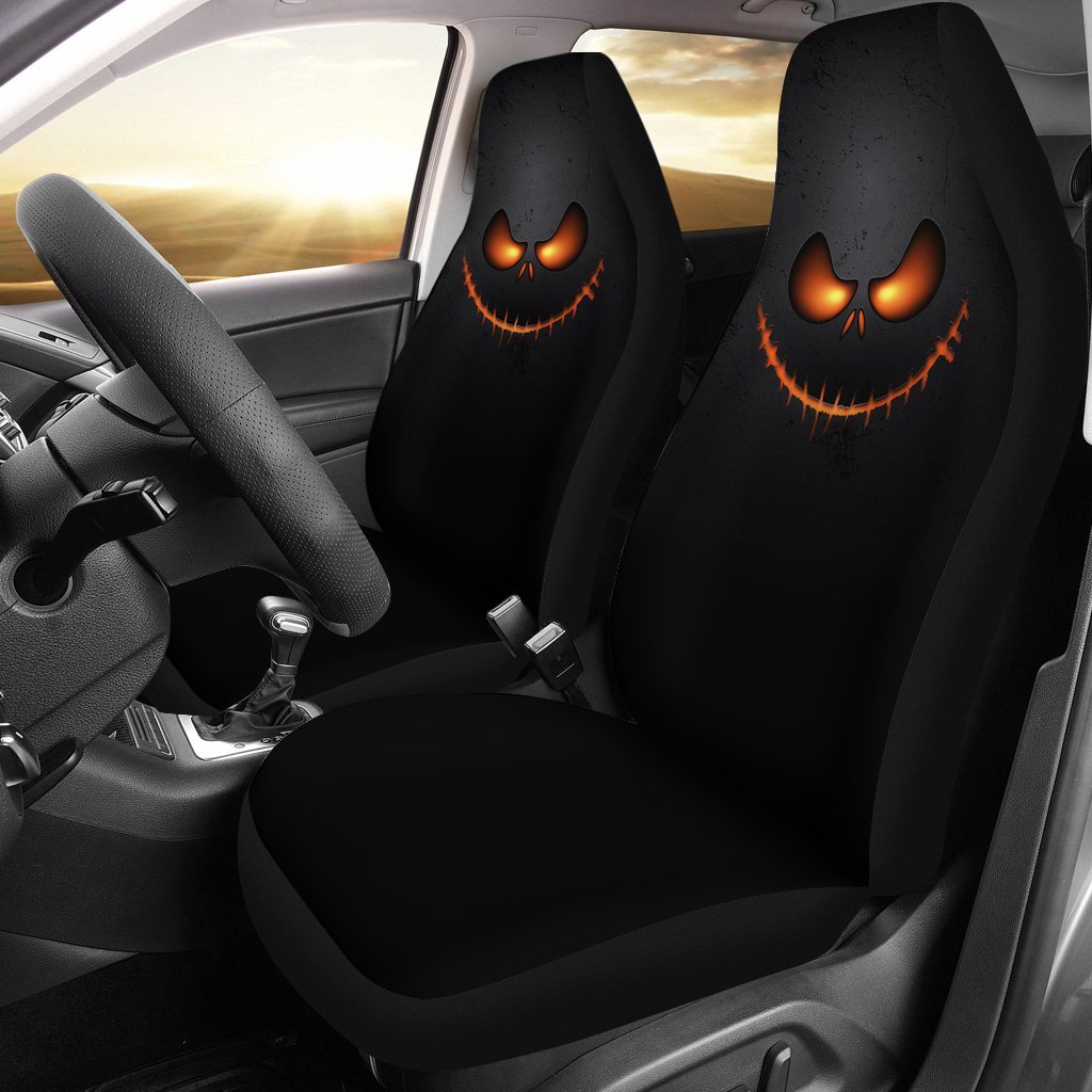 Jack Skellington Face Custom Car Seat Covers - Premium Decor