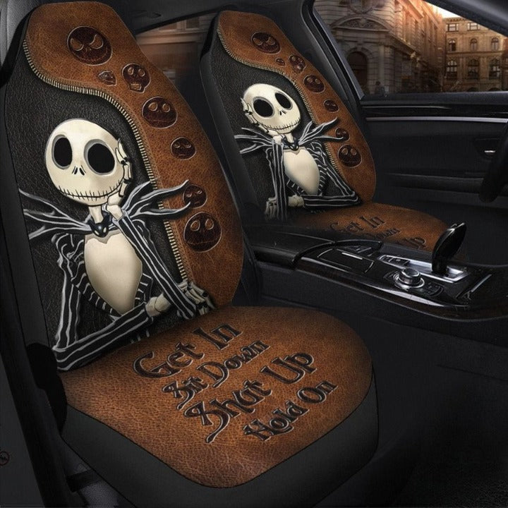 Jack Skellington Car Seat Covers - Leather Get In Sit Down Shut Up