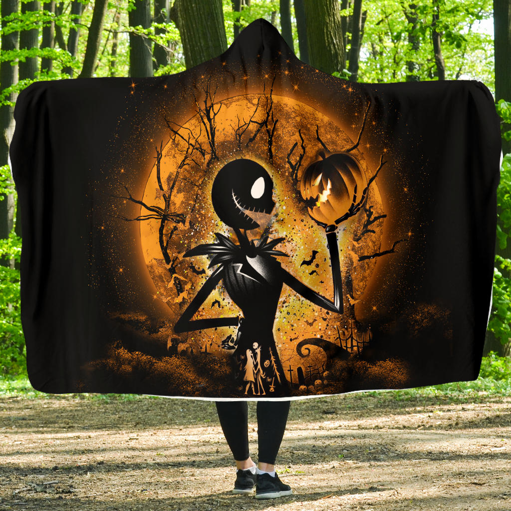 Jack Skellington Nightmare Before Christmas Blanket, Economy Hooded