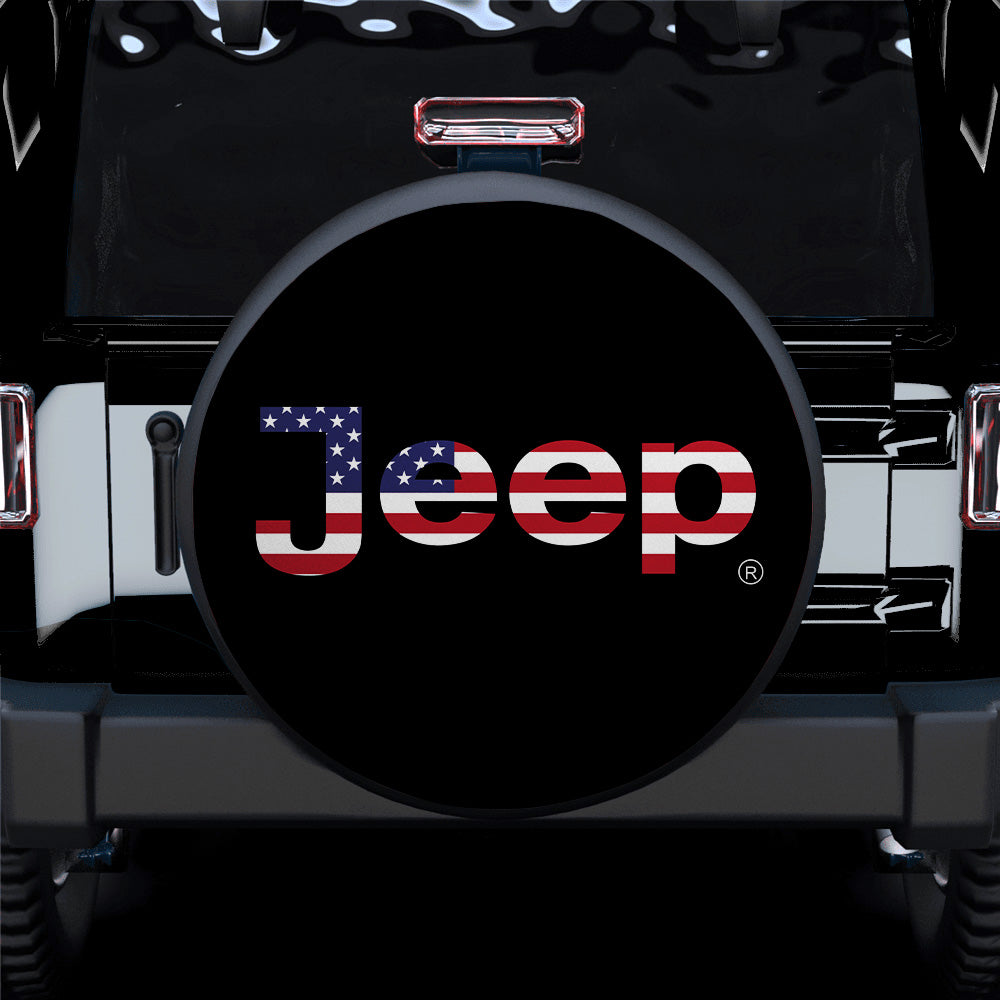 Jeep American Flag Spare Tire Covers for Campers and Off-Roaders