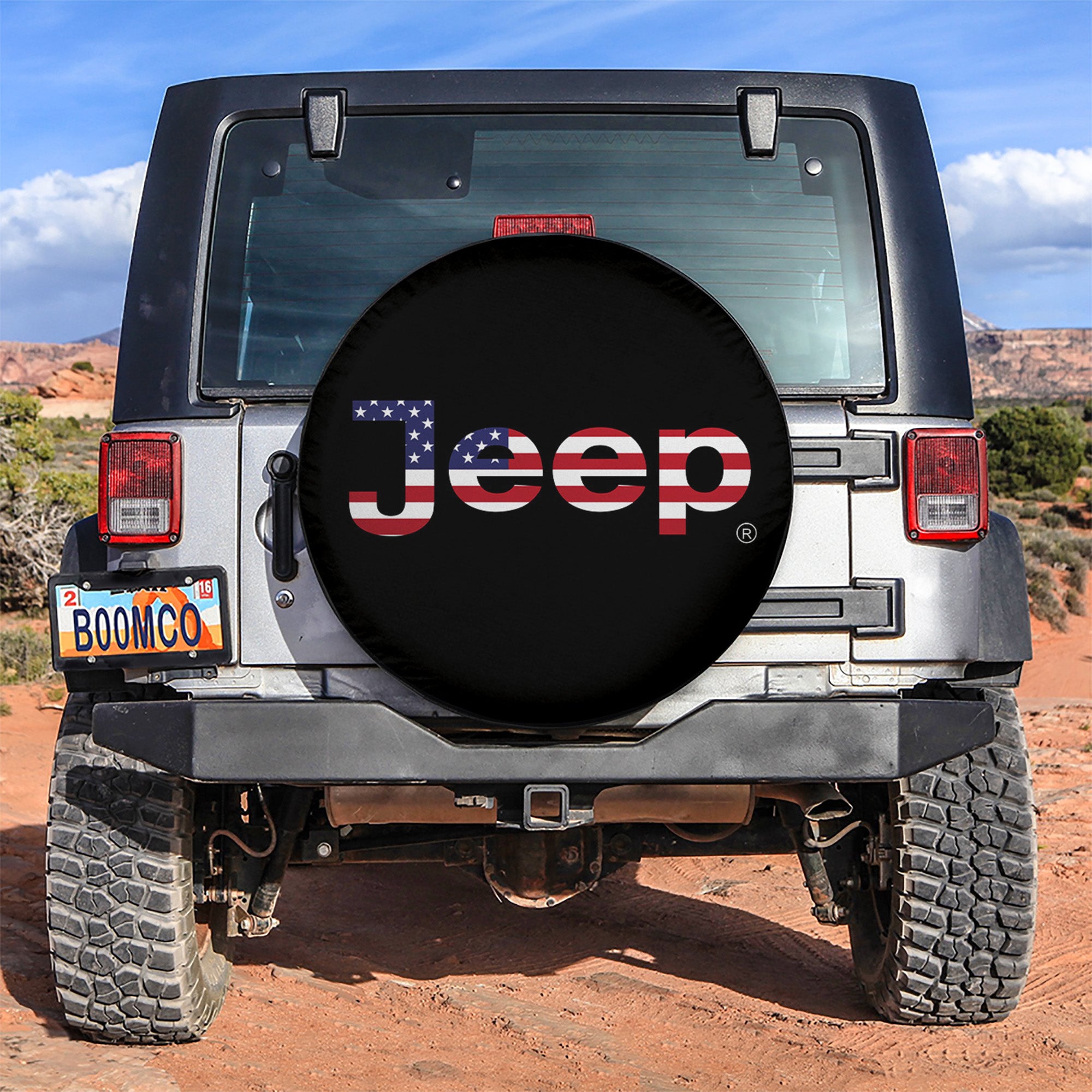 Jeep American Flag Spare Tire Covers for Campers and Off-Roaders