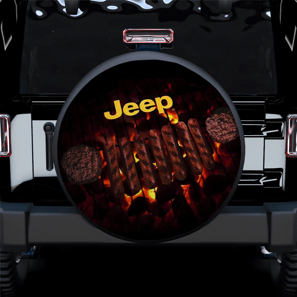 Jeep BBQ Hot Fire Tire Covers Gift for Campers and Outdoor Lovers