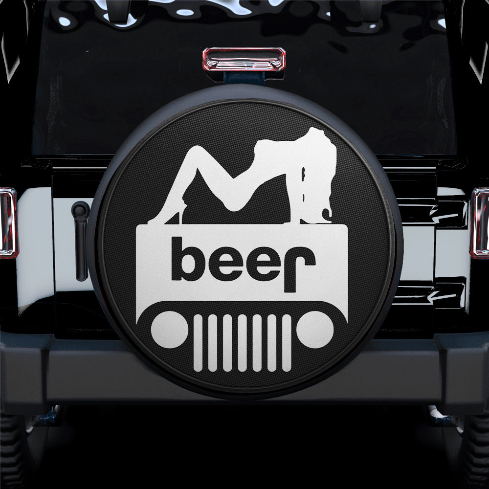 Jeep Beer Sexy Girl Spare Tire Cover Gift for Campers and Travelers