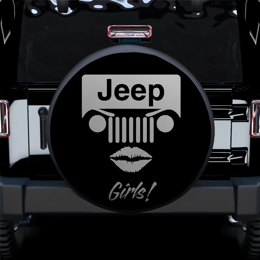 Jeep Girl Gift for Campers - Grey Spare Tire Covers for Cars