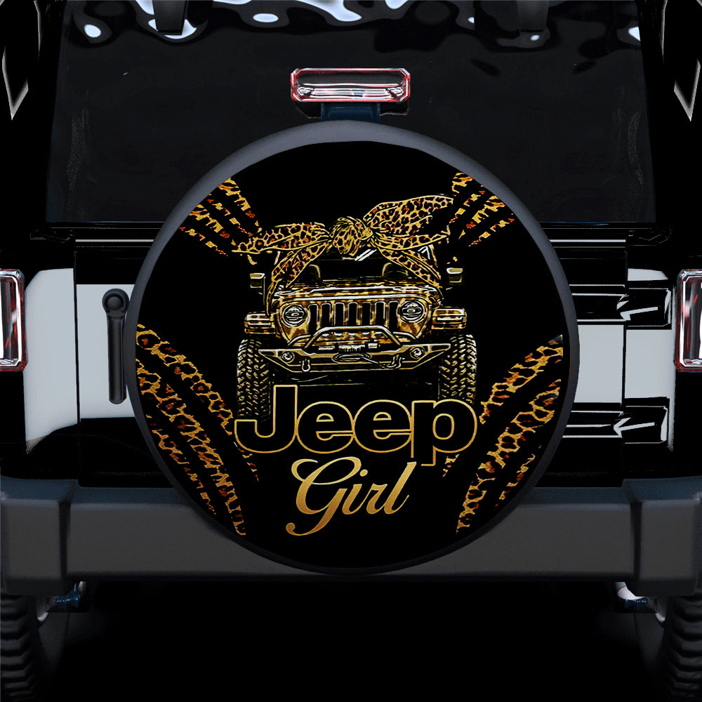 Jeep Girl Tire Cover - Leo Texture Spare Tire Covers for Campers