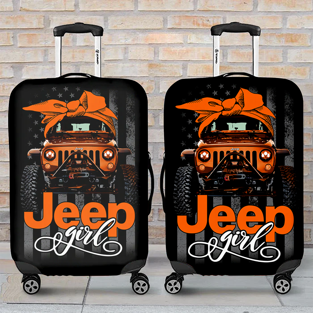 Jeep Girl Orange Luggage Cover for Suitcase Protection