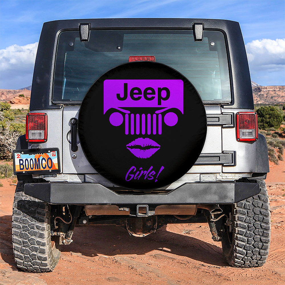 Jeep Girl Purple Spare Tire Cover Gift for Campers and Adventurers