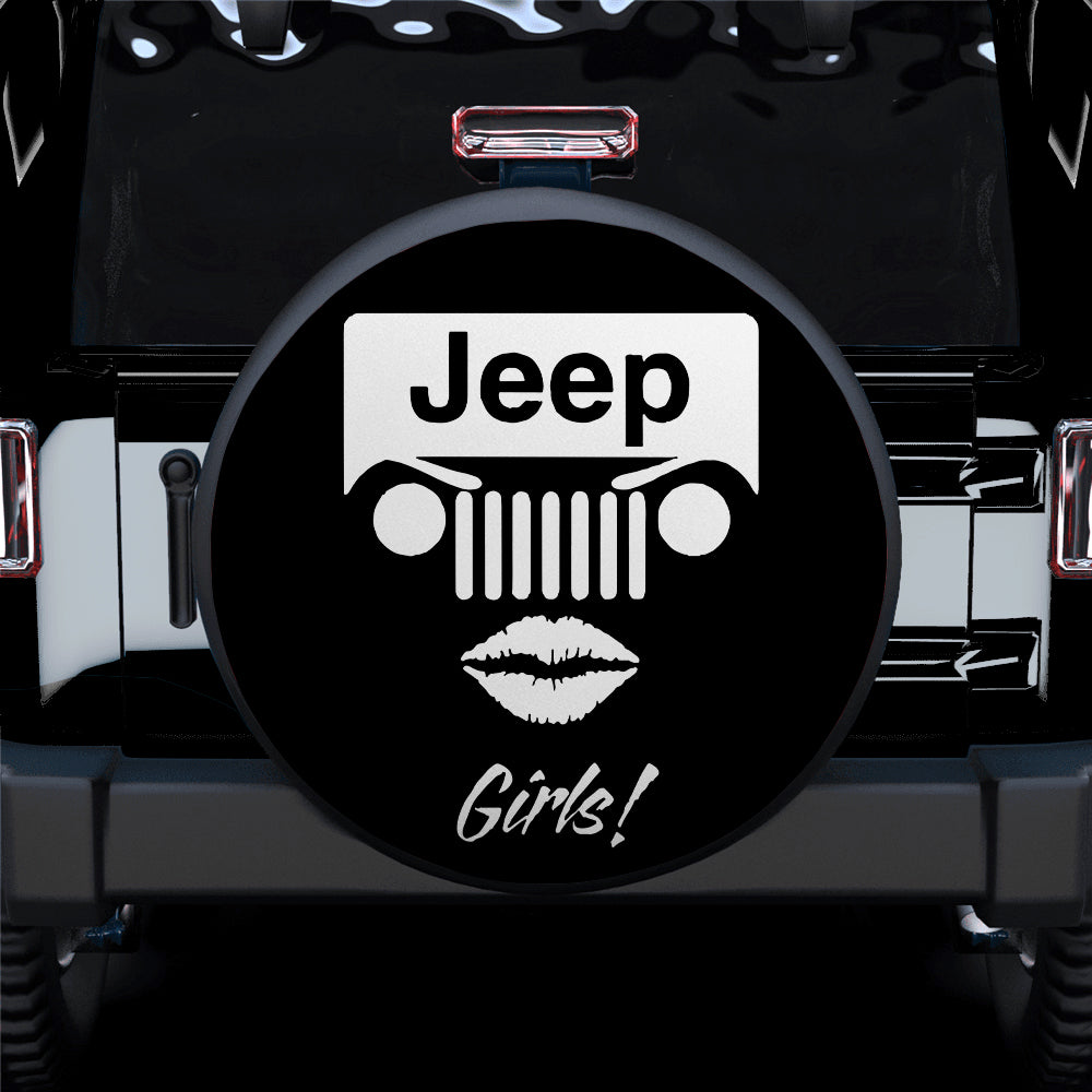 Jeep Girl White Spare Tire Covers Gift for Camping Adventures