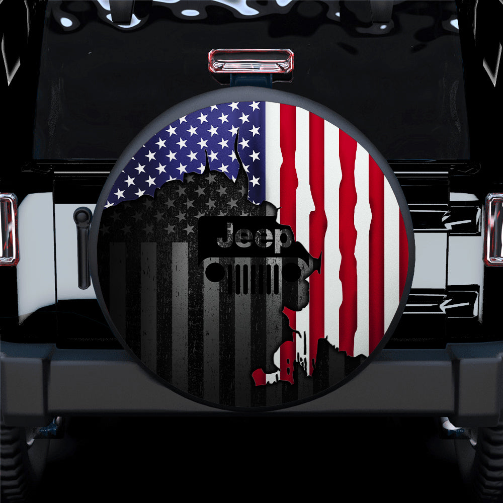 Jeep Spare Tire Covers in American Flag Design - Gift for Campers