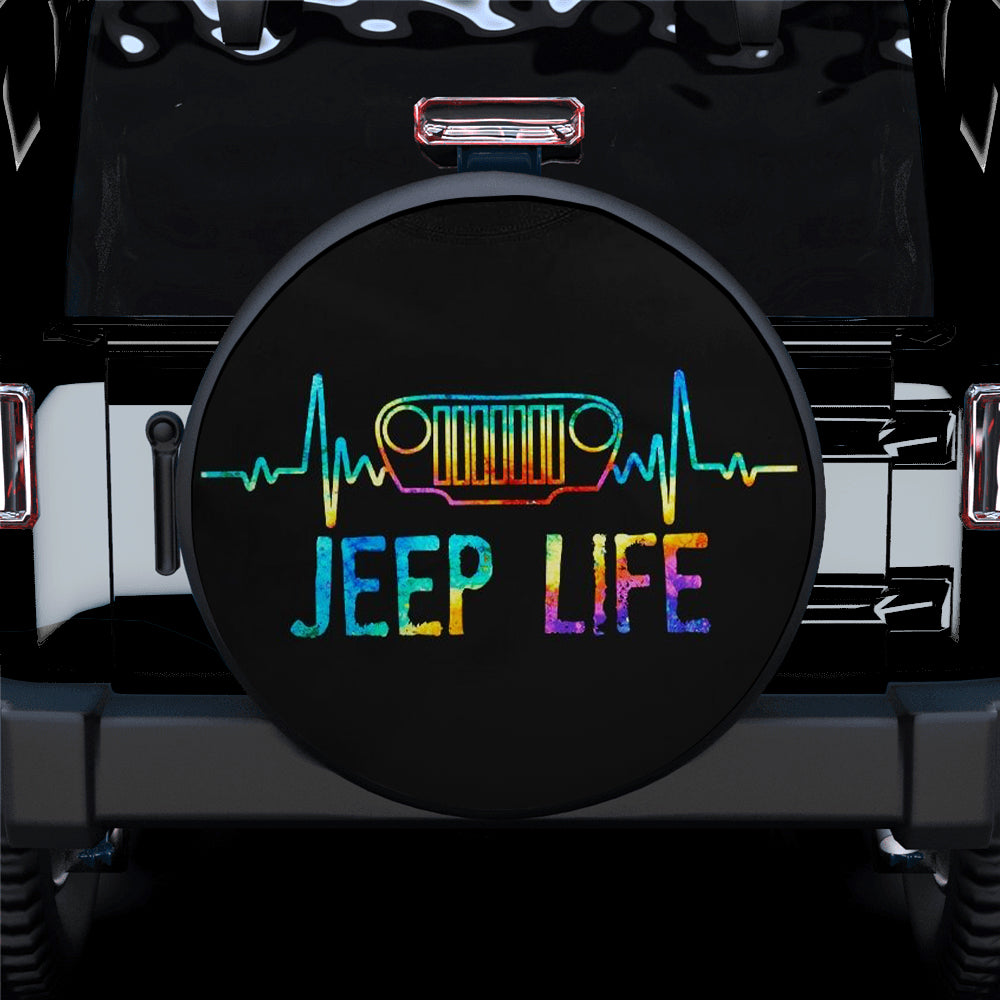 Jeep Life Beat Colorful Spare Tire Covers for Campers and Gifts