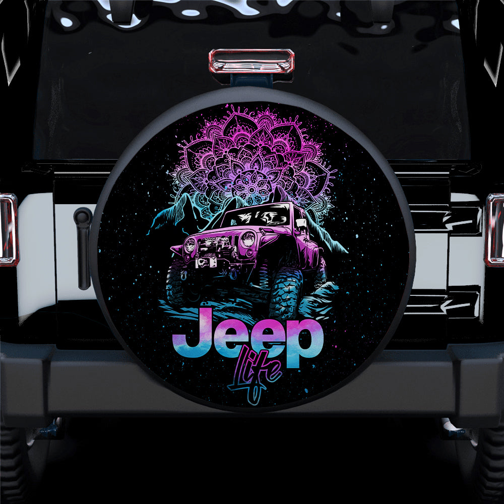 Jeep Life Mandala Spare Tire Cover for Campers and Off-Road