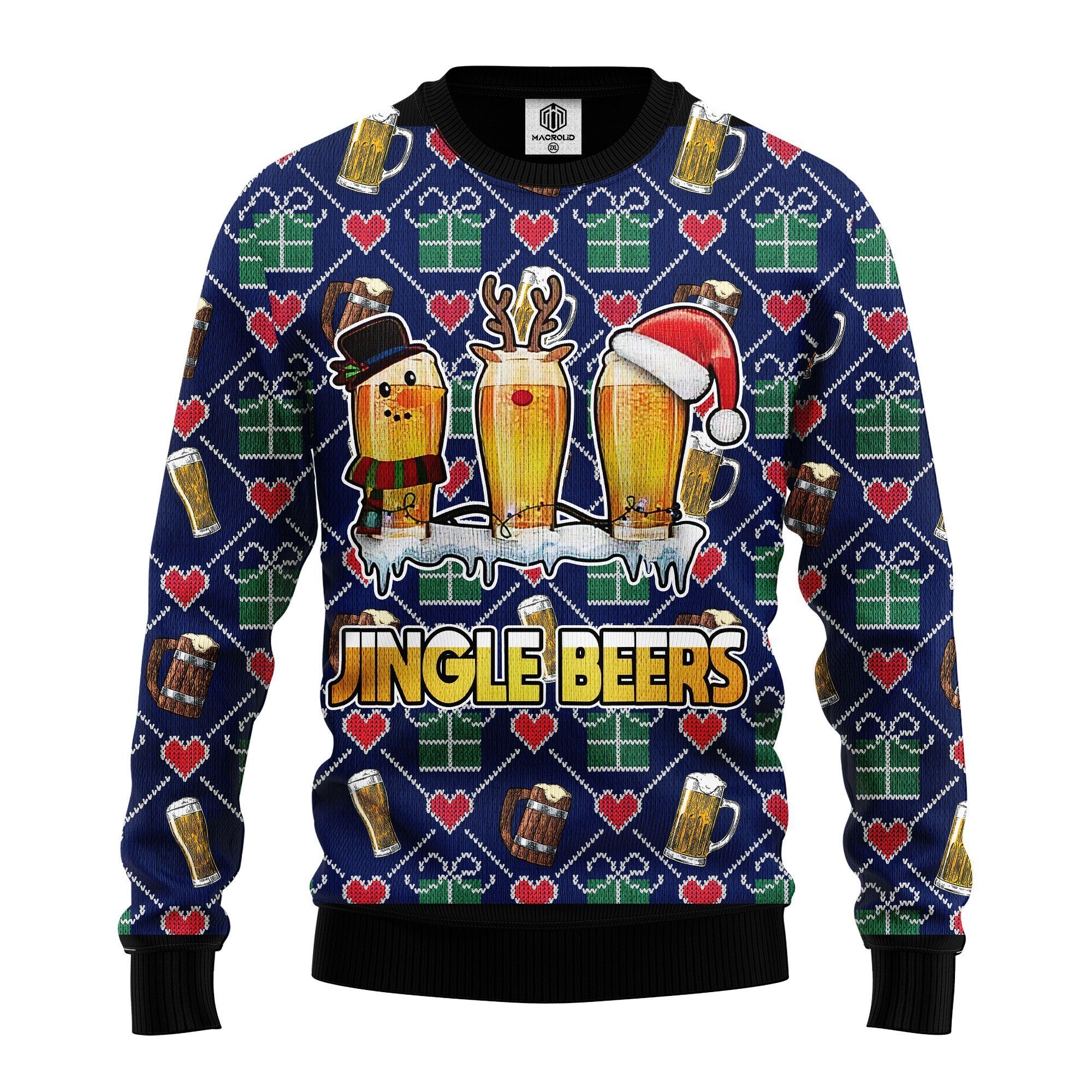 Jingle Beer Ugly Christmas Sweater Holiday Gift Idea for Thanksgiving