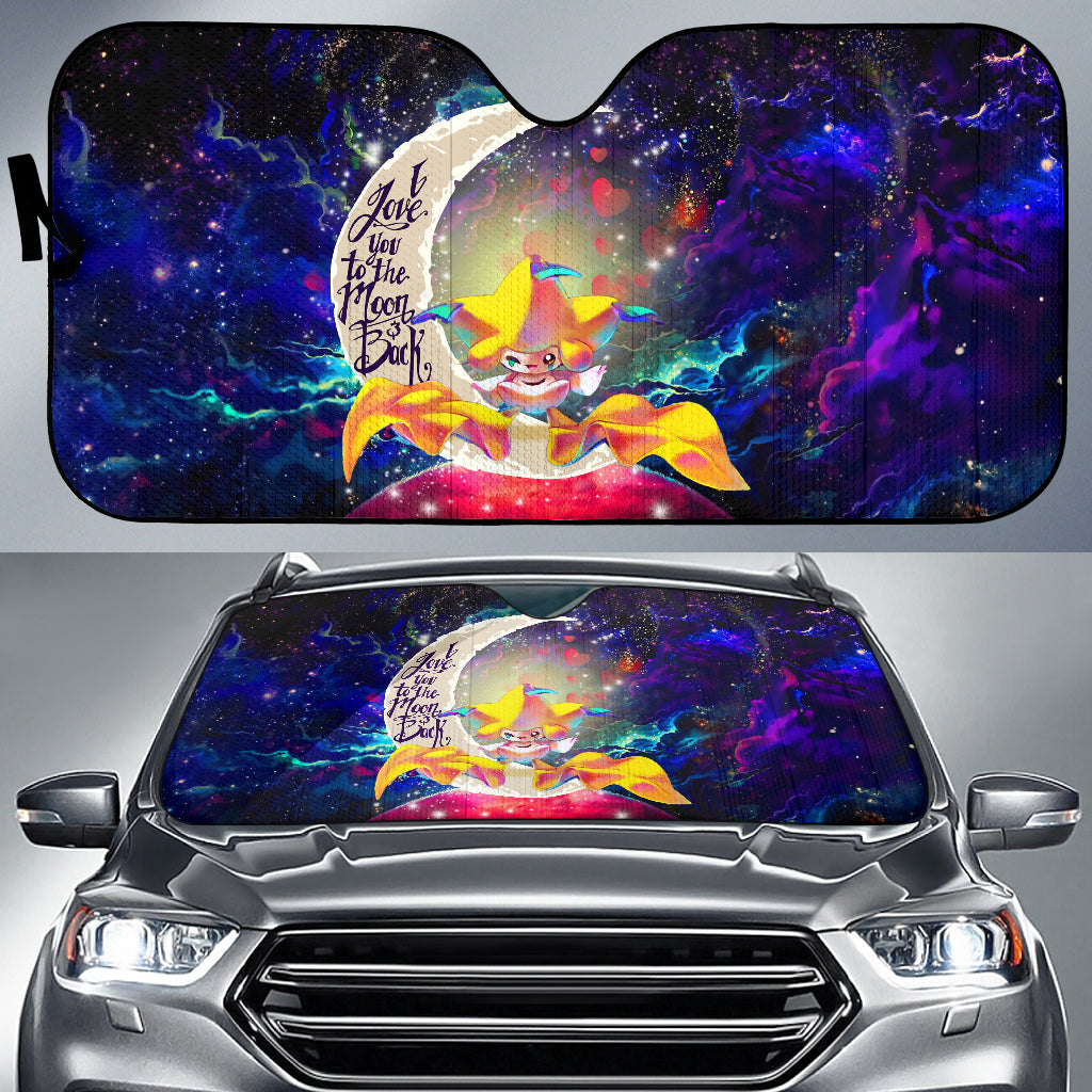 Jirachi Pokemon Galaxy Car Sunshades - Love You To The Moon