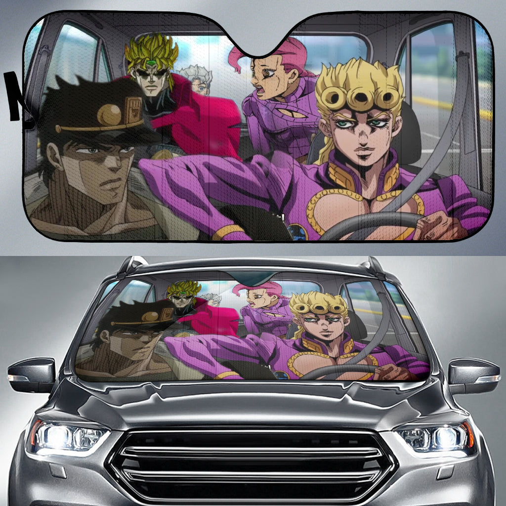Giorno Jotaro Doppio Dio Hirose Car Auto Sunshades - JoJos Adventure