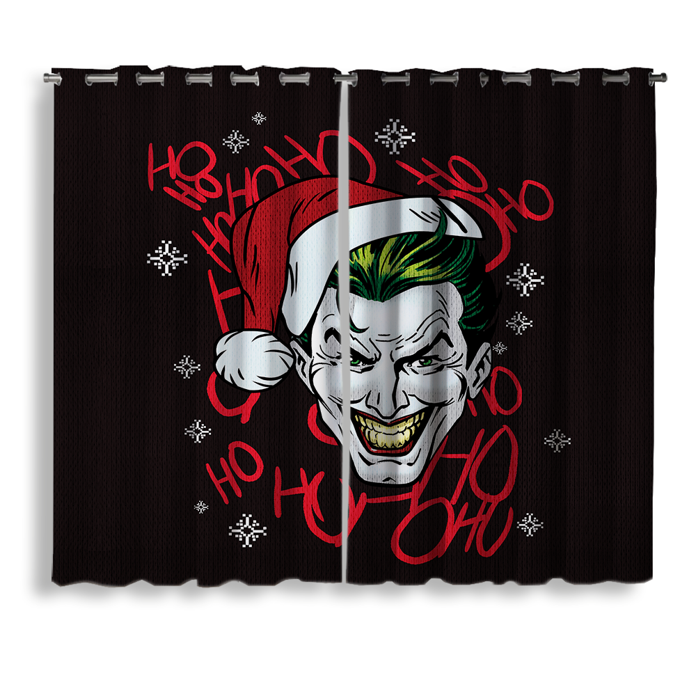 Joker Ho Ho Ho Christmas Curtain for Festive Window Decor