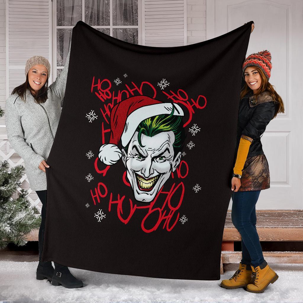 Joker Ho Ho Ho Ugly Christmas Blanket for Home Decor